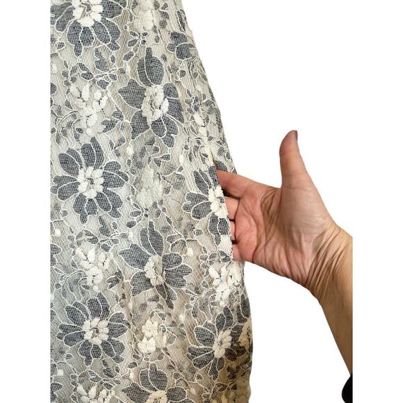 Rachel Roy Women's Floral Lace Sleeveless Shift Mini Dress Size XL Cream Gray - Picture 9 of 9